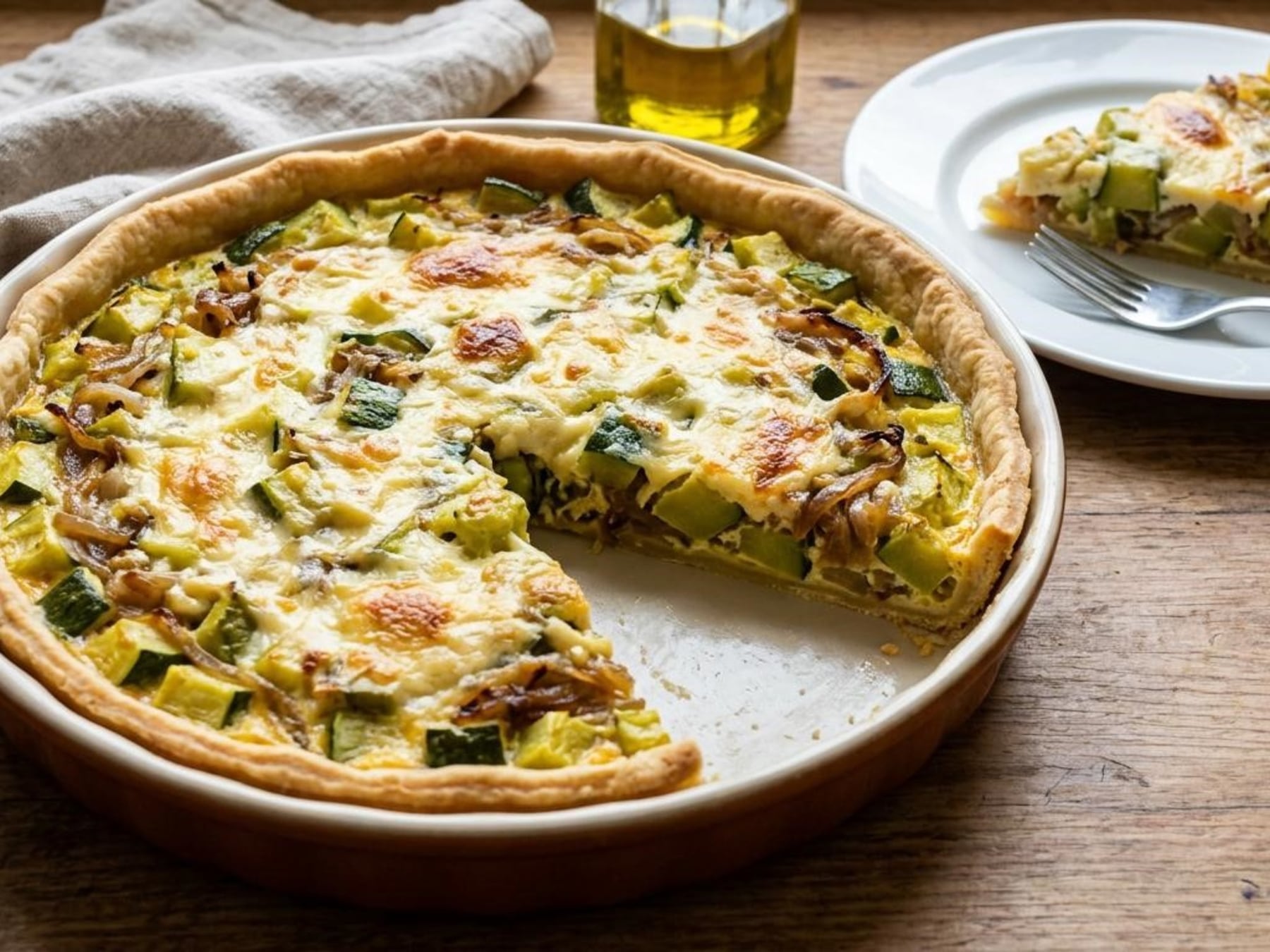 Tarta de zapallitos sin base húmeda: cinco pasos para que las porciones se mantengan firmes al cortar